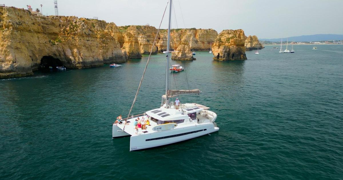 Lagos: Private Catamaran Cruise with Drinks and Snacks